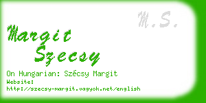 margit szecsy business card