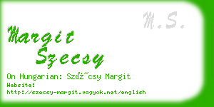margit szecsy business card